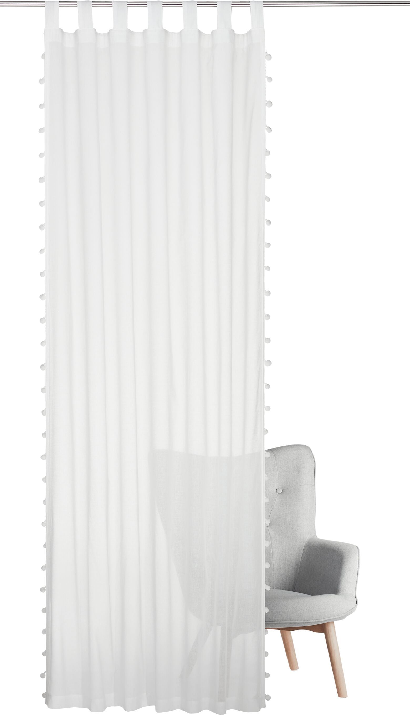TIMO Fertigvorhang Tag - Weiss / B: 140.0 cm x H: 260.0 cm