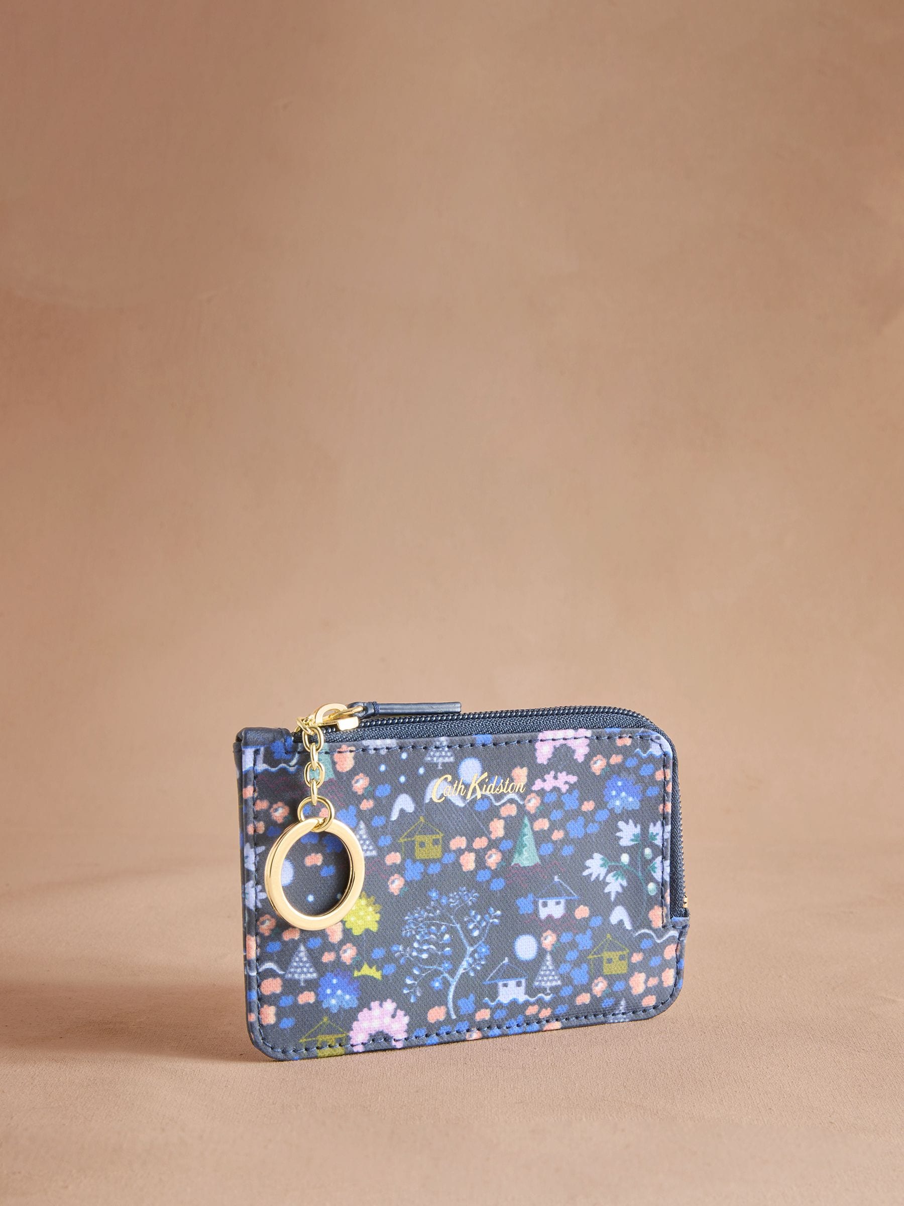Navy Tiny Town - Cath Kidston portemonnee voor pasjes en muntgeld