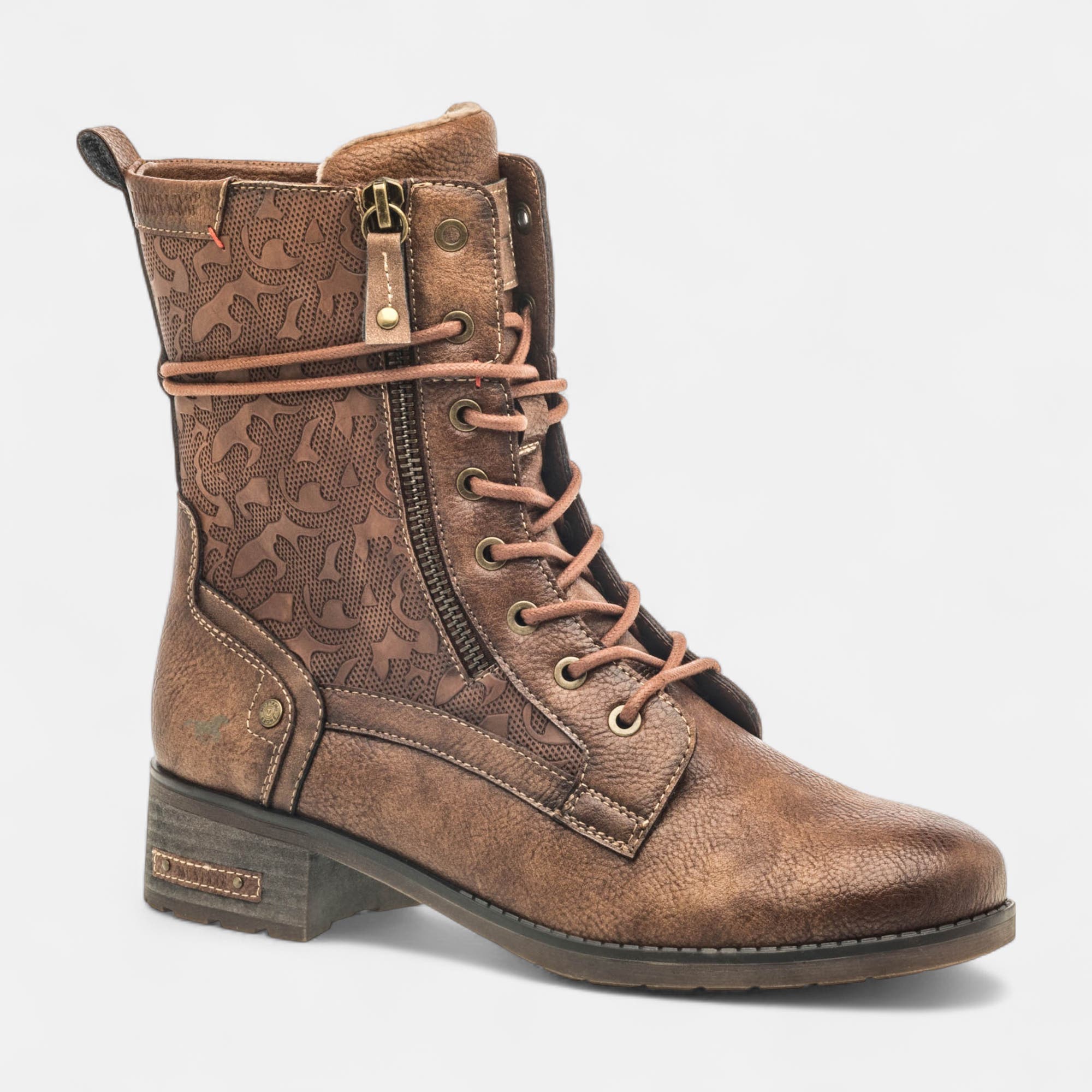 Bottines à lacets Femme cognac