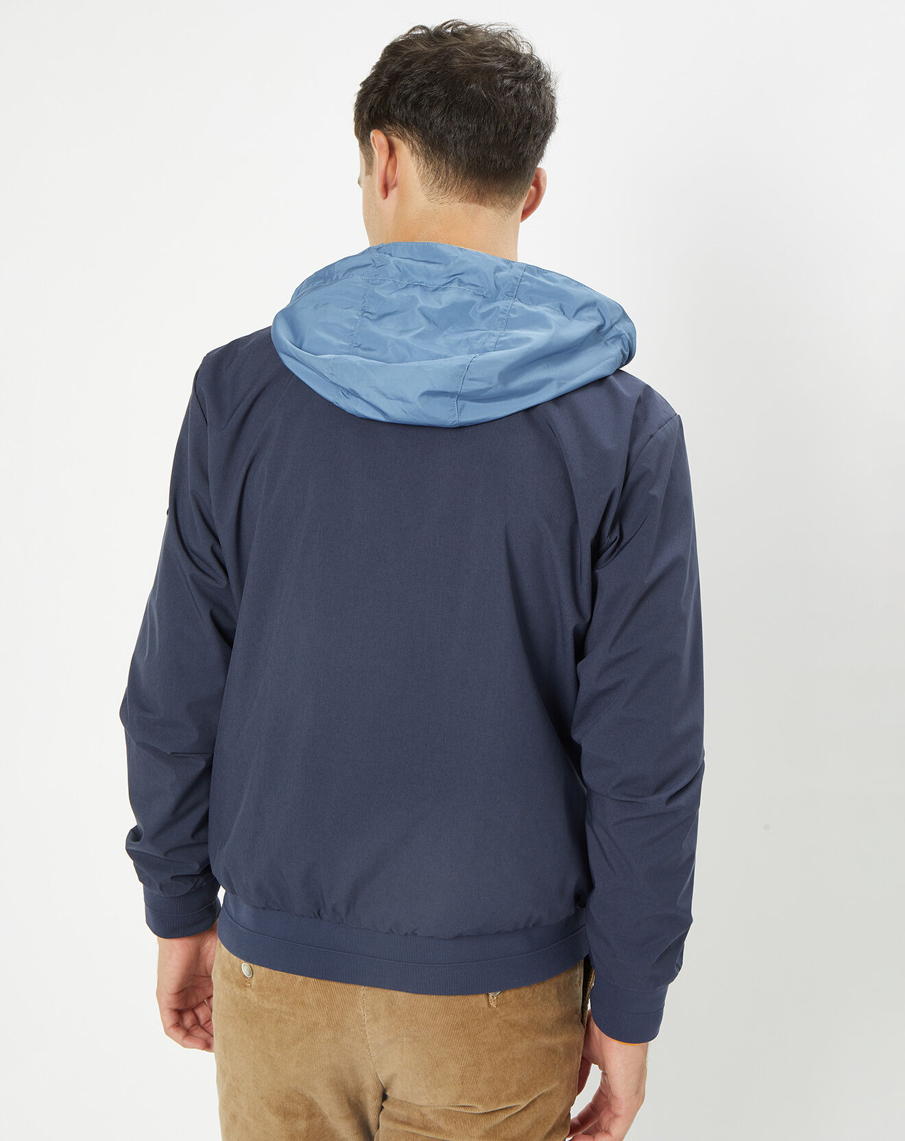 Hackett London Coupe-vent réversible à capuche bleu