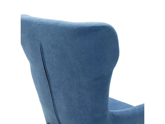 fauteuil rimbo en tissu couleur bleue 66x81x102cm