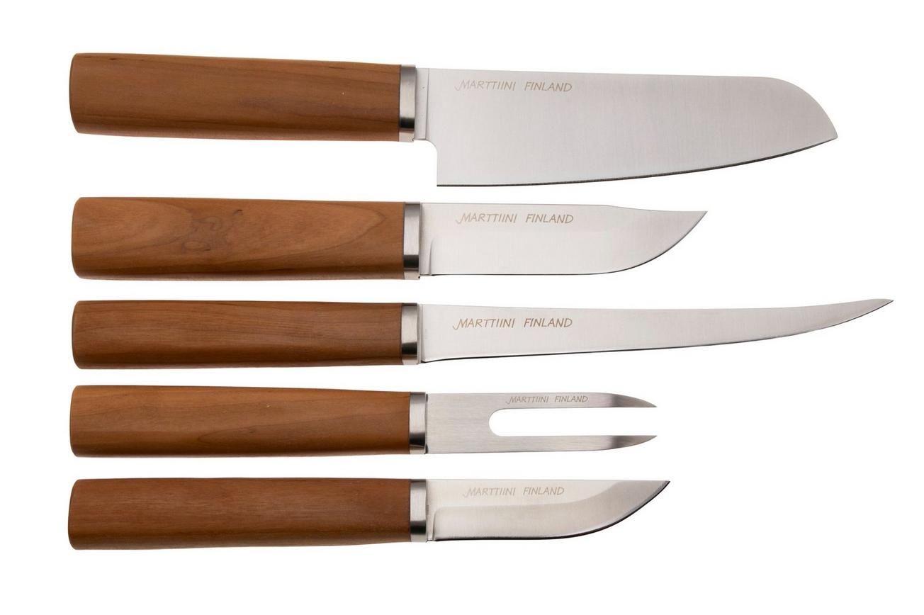Marttiini Cabin Chef Knife Set 1494000 Satin 8Cr14MoV, Birch, messenset