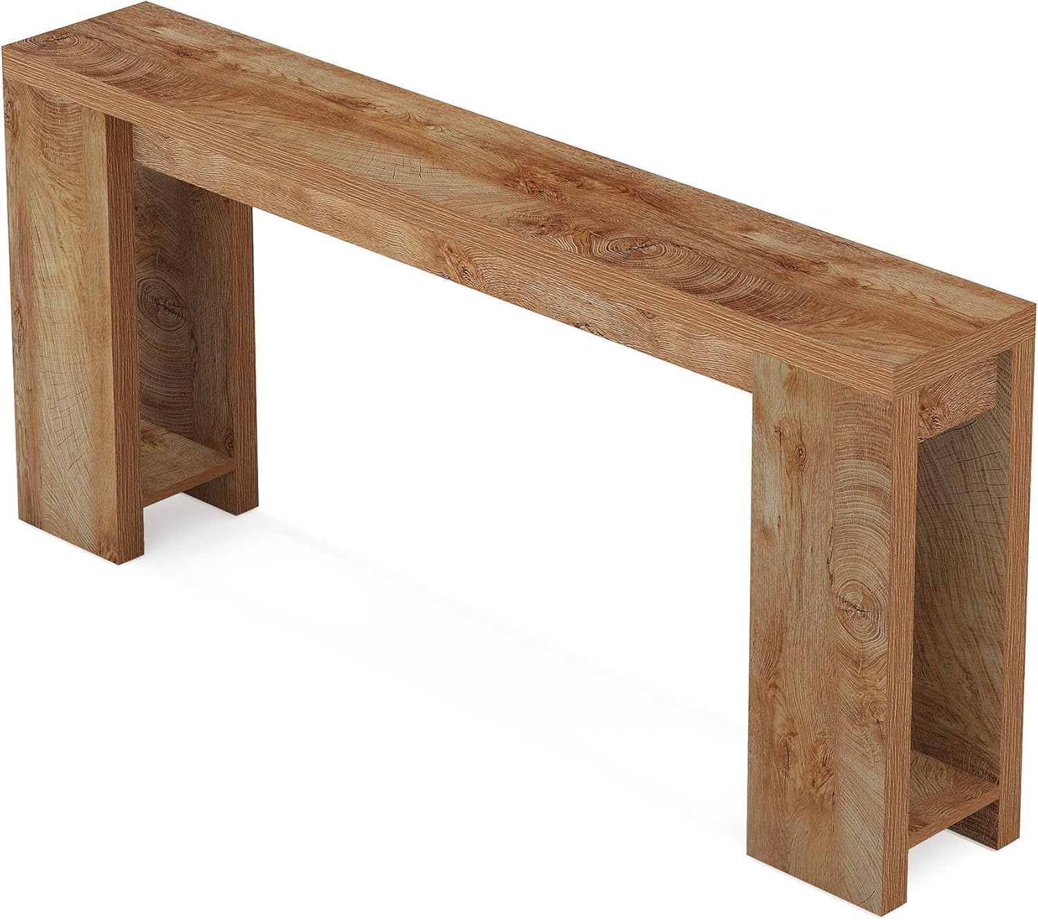 Tribesigns Konsolentisch, 160 x 29.5 x 85 cm, Beistelltisch, Flurtisch, Sofatisch für Kleinen Raum, Sofatisch aus Holz im Landhausstil für Eingang, Flur, Wohnzimmer, Helles Eichenbraun