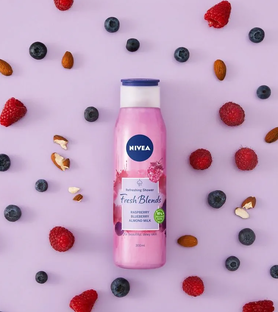 Nivea Fresh Blends Framboos Douchegel Voordeelverpakking 6x300ML