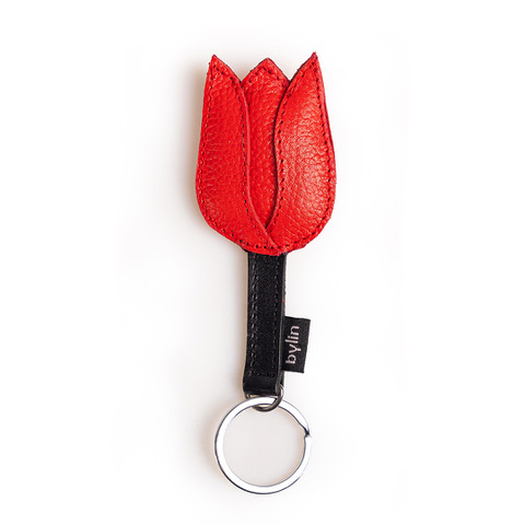 Tulip Keyring Structure Leather Jamaica Red