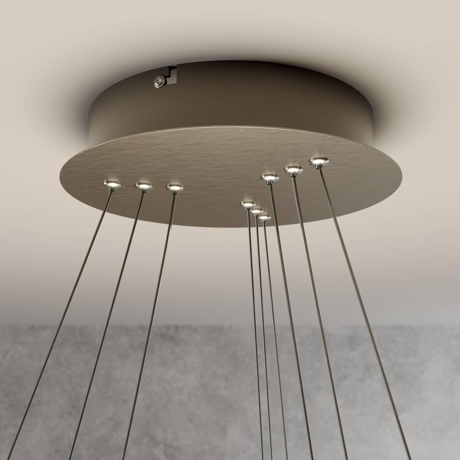 Lucande LED Ezana dimmbar (Modern) in Alu aus Metall (1 flammig,) Wohnzimmerleuchte