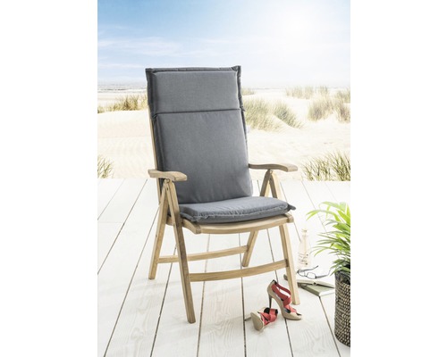 Kussen voor hoge rugleuning 114 x 48 cm, polyester, grijs