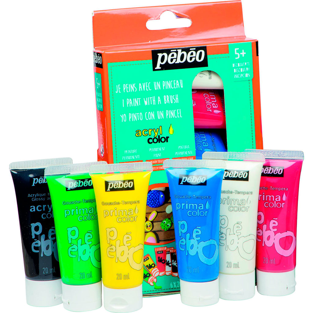Coffret enfant de 6 tubes gouache 20ml
