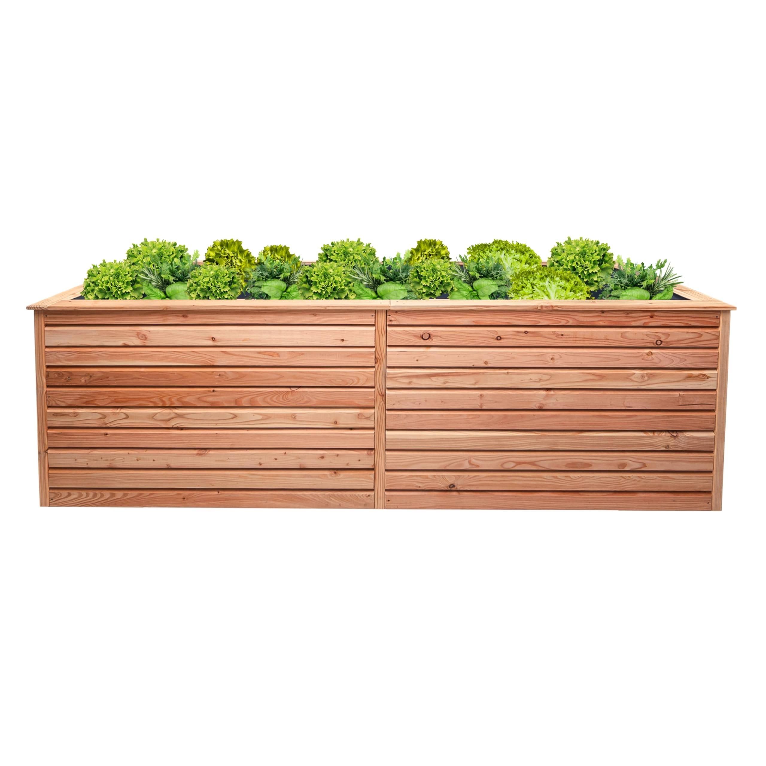 MEGA Holz Hochbeet Pflanzkasten Kräuterbeet Rhombus XL 232 x 80 x 73 cm Holz Lärche Natur
