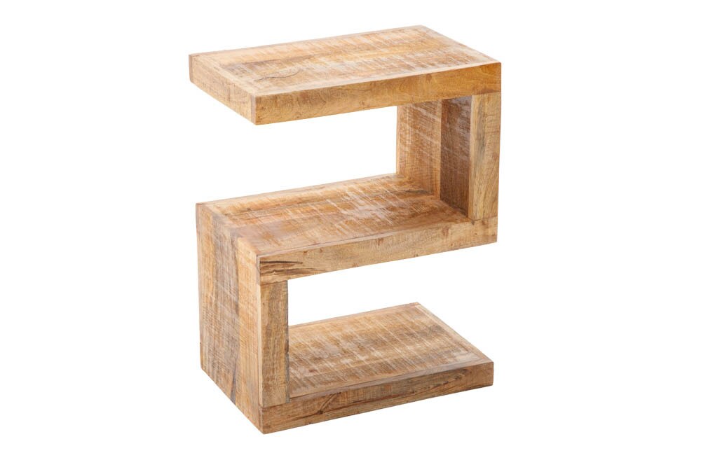riess-ambiente Beistelltisch S - handgearbeiteter 60cm Mango Massivholz mit Ablage variabel stellbar