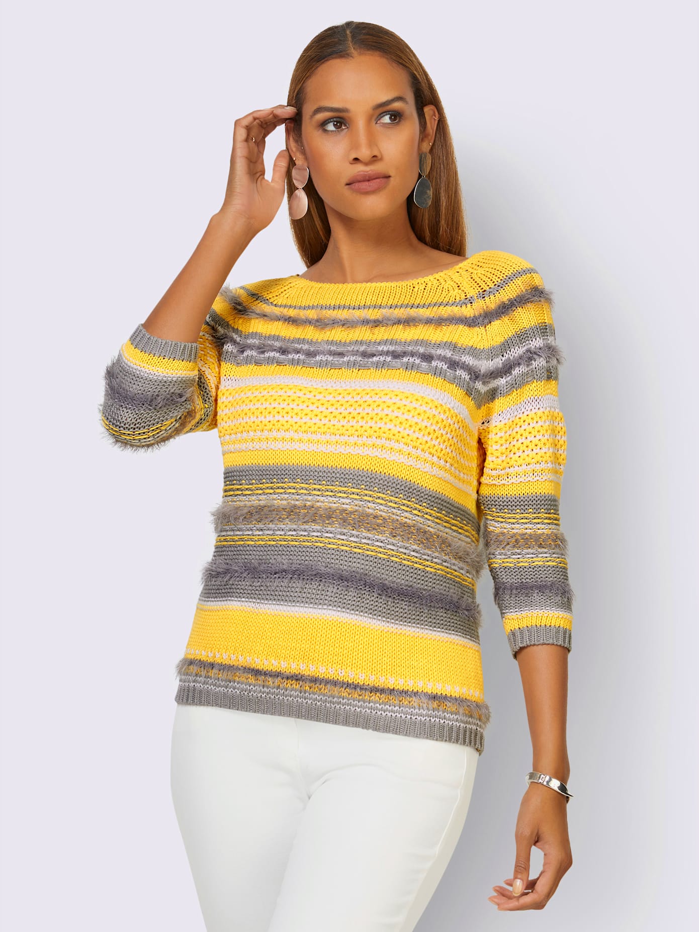 Pull fil moelleux à poils longs