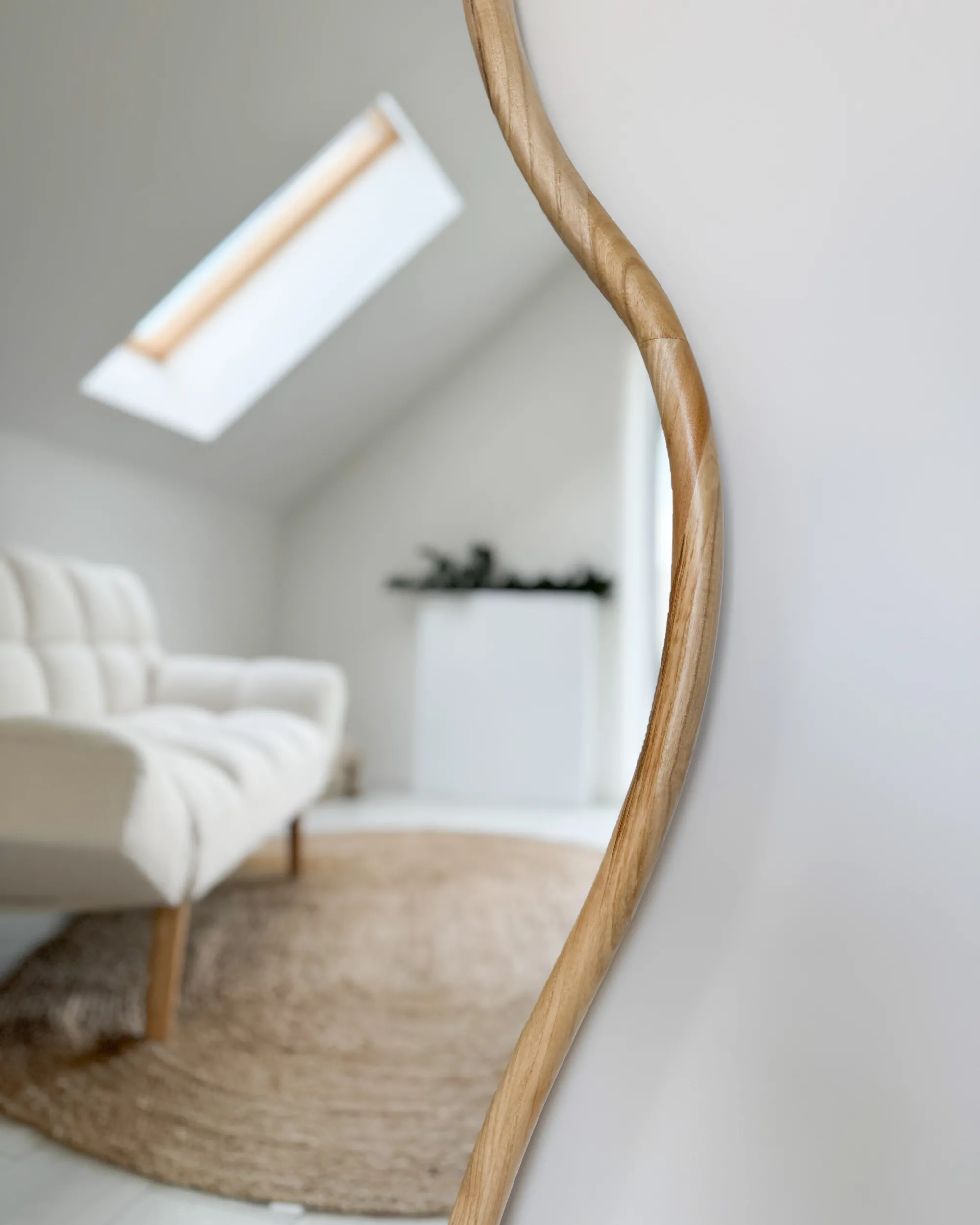 Wandspiegel BIOLLET 80 cm 180 cm Paulowniahout Natuurlijk