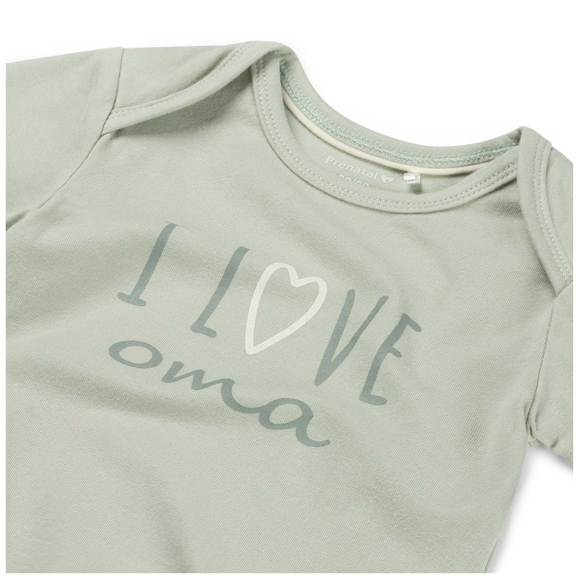 Prénatal romper i love oma korte mouwen tekst groen