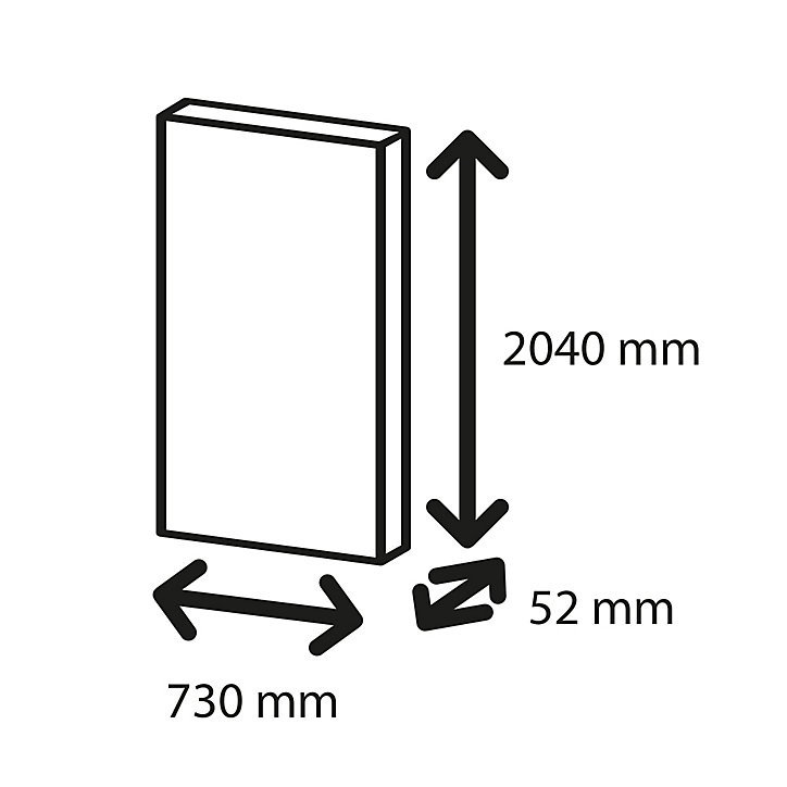 Bloc-porte Exmoor gris H.204 x l.73 cm, poussant droit