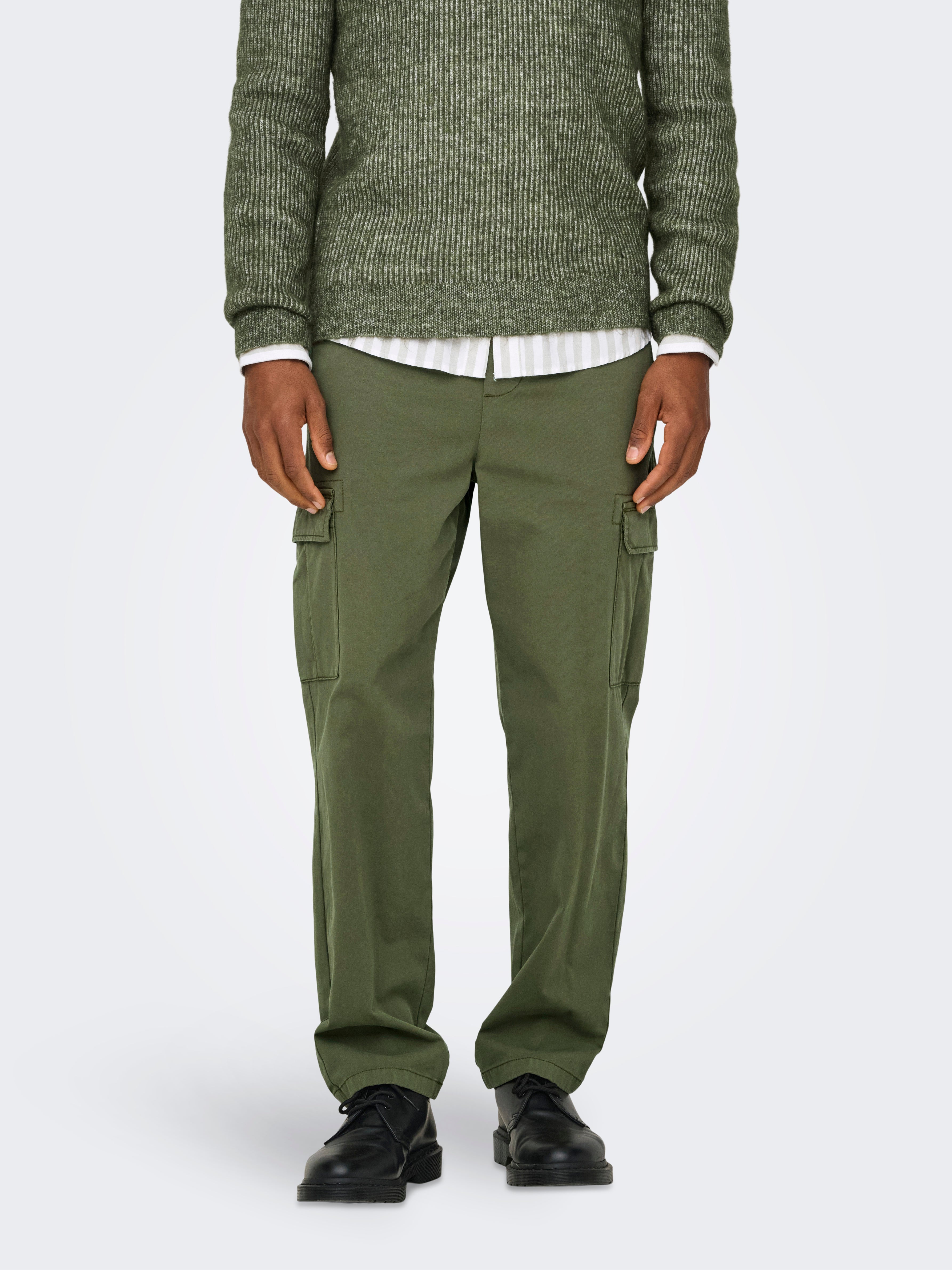 ONSSINUS Locker geschnitten Hose Olive Night