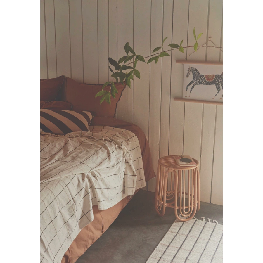 OYOY Decke Gobi - Grid Bed Cover offwhite_anthracite