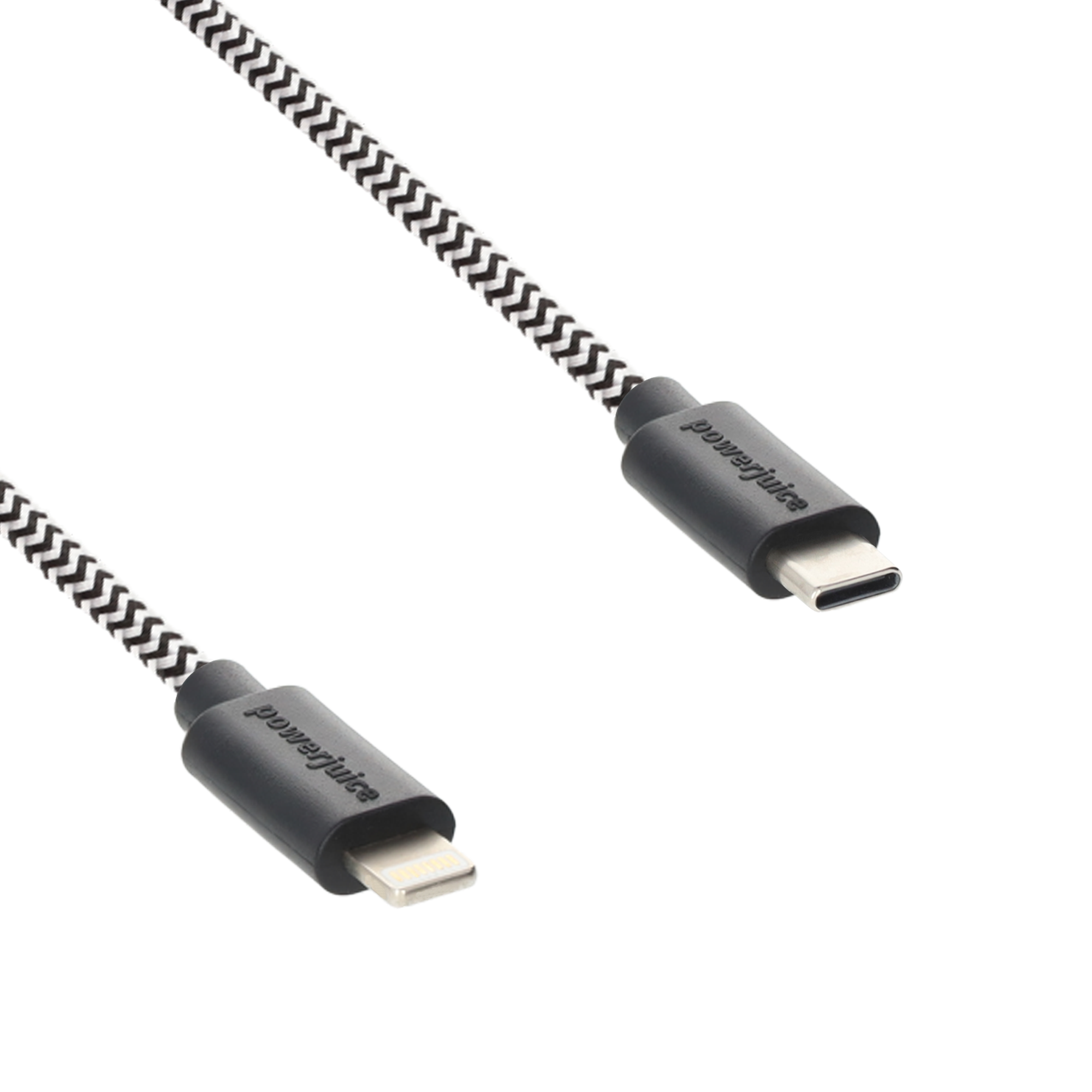 (3m) 3A USB C auf Lightning Ladekabel Nylon Datenkabel - Schwarz / Weiss