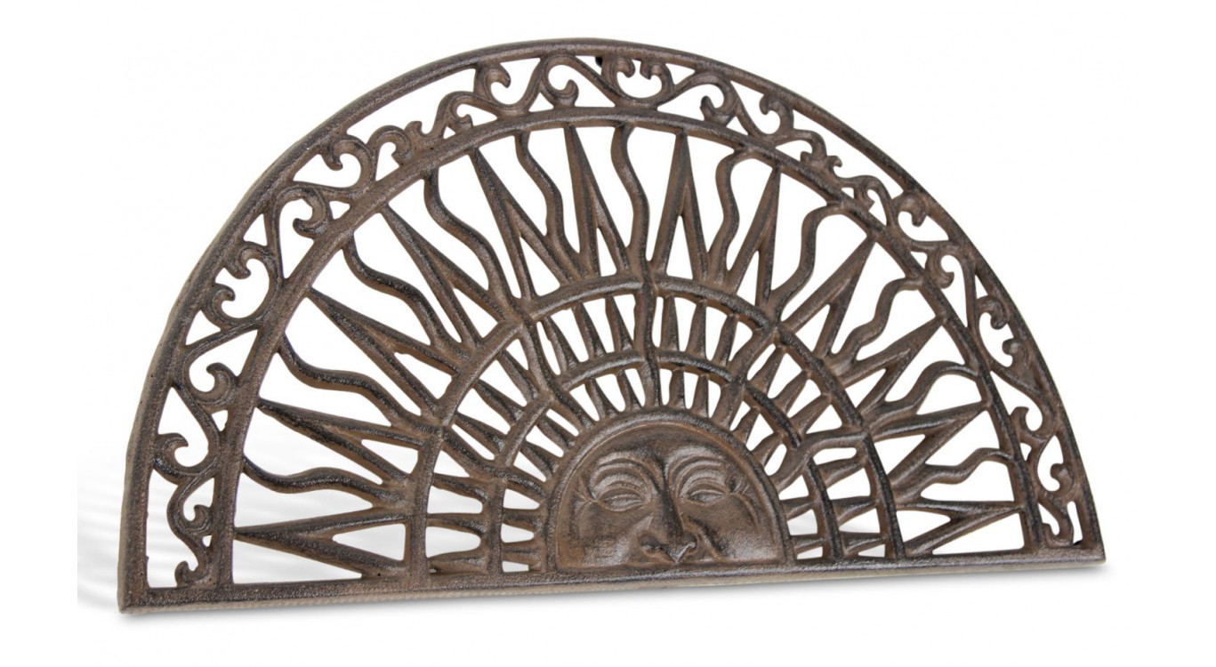 Paillasson demi lune fonte marron 69.5x2.5x37.5cm