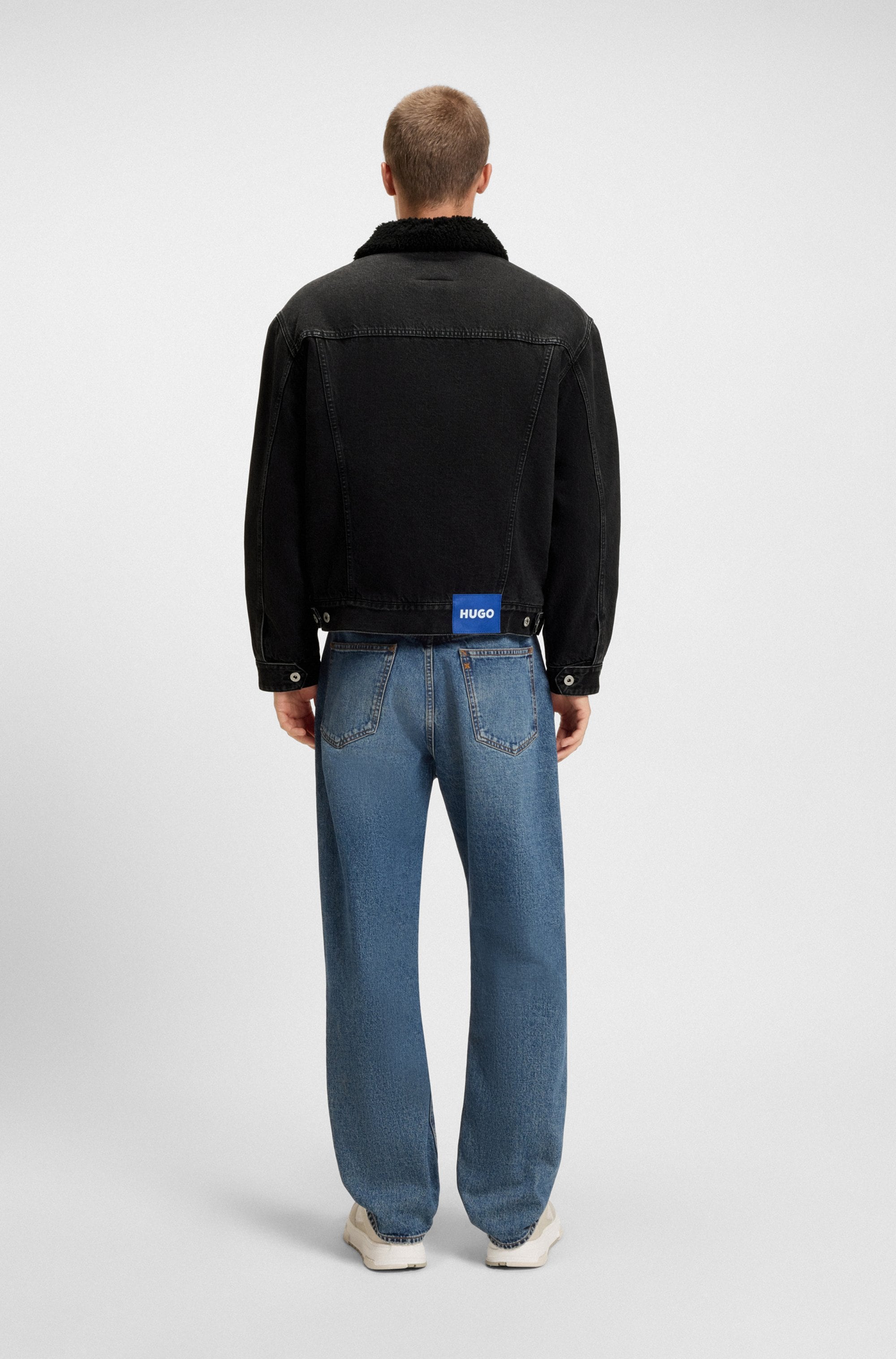 HUGO Blue Jeansjacke »Dex« warm gefüttert, regular fit, stone washed