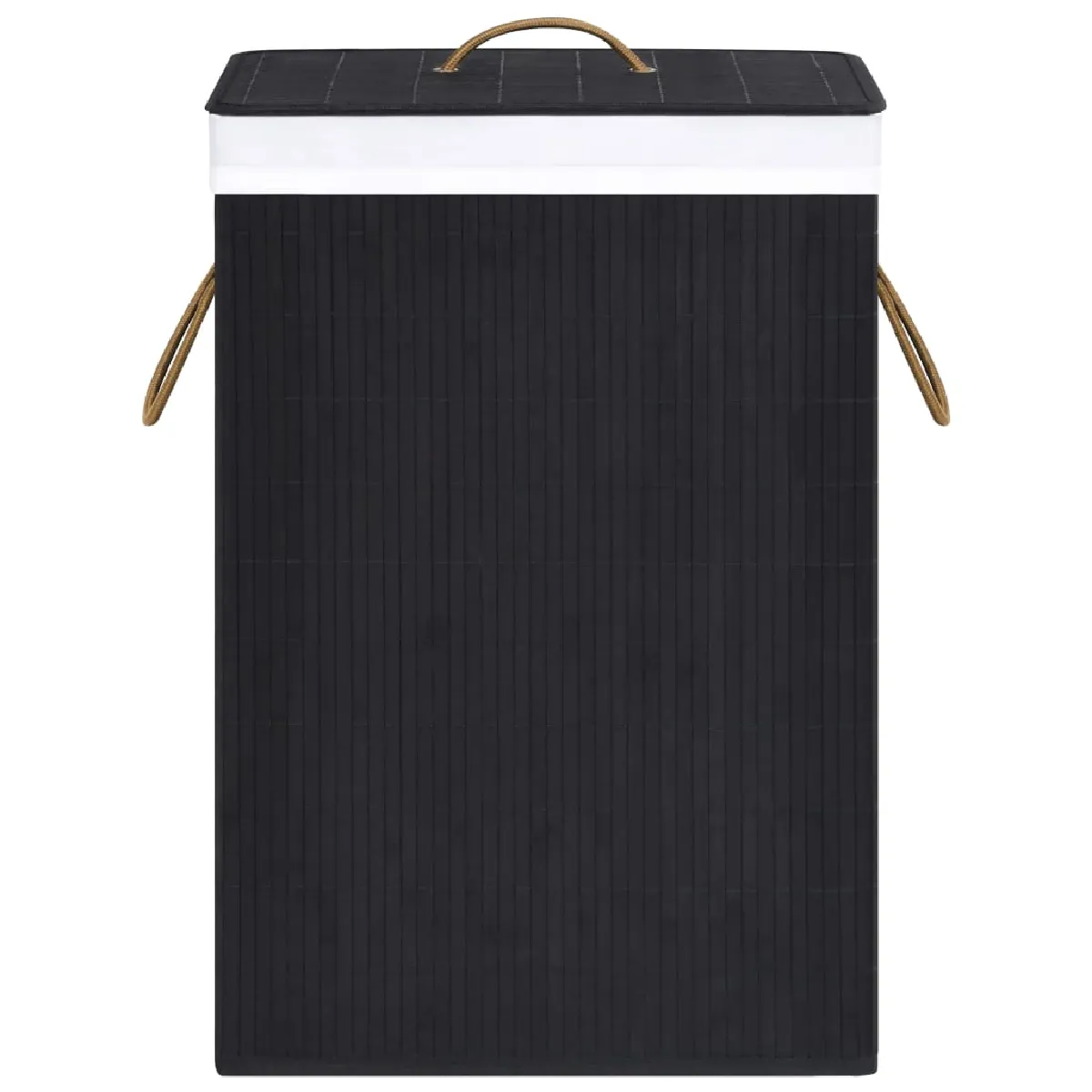 vidaXL Panier à Linge Bambou - Noir Rectangulaire