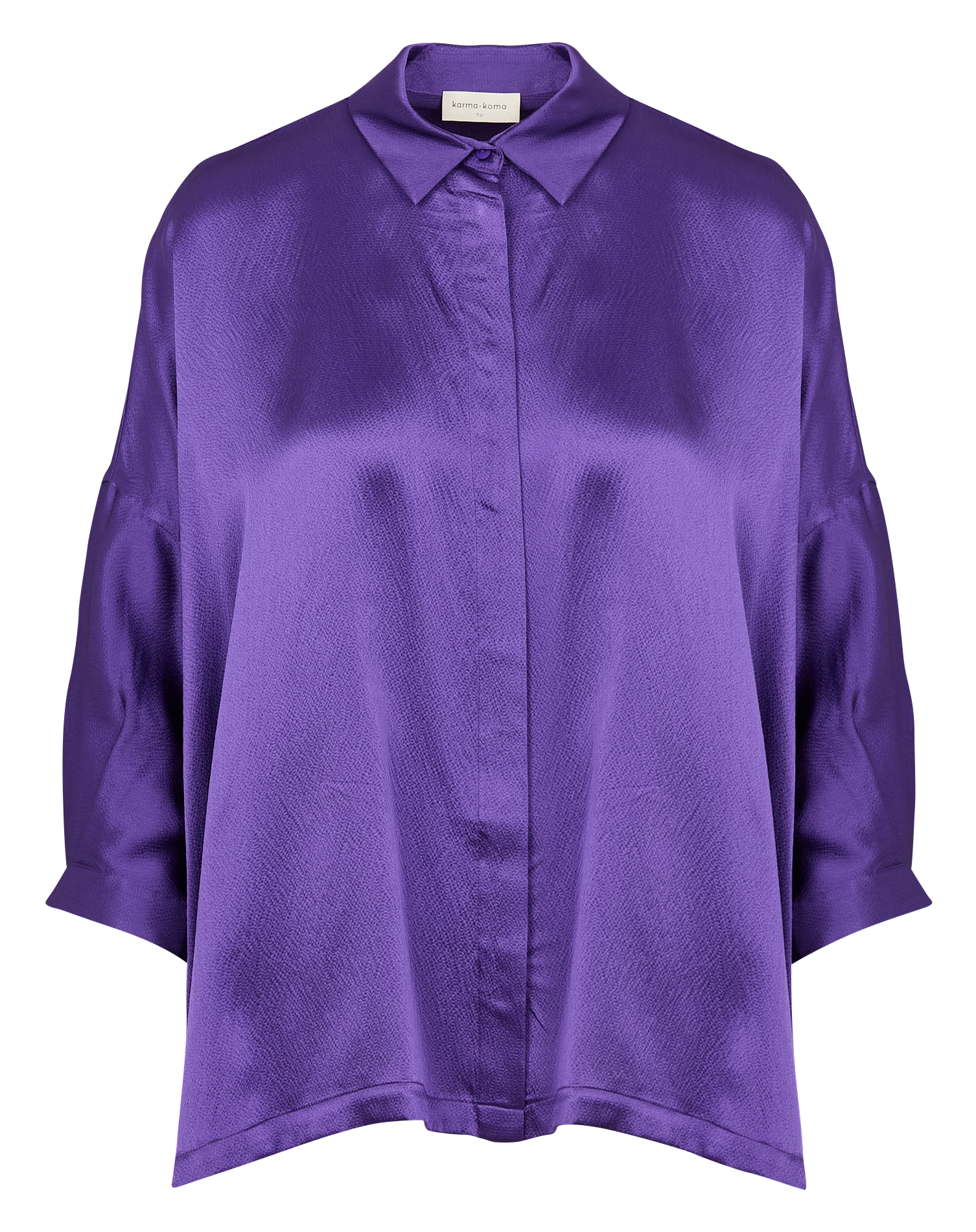MANON - Chemise droite fluide en soie jacquard | Violet
