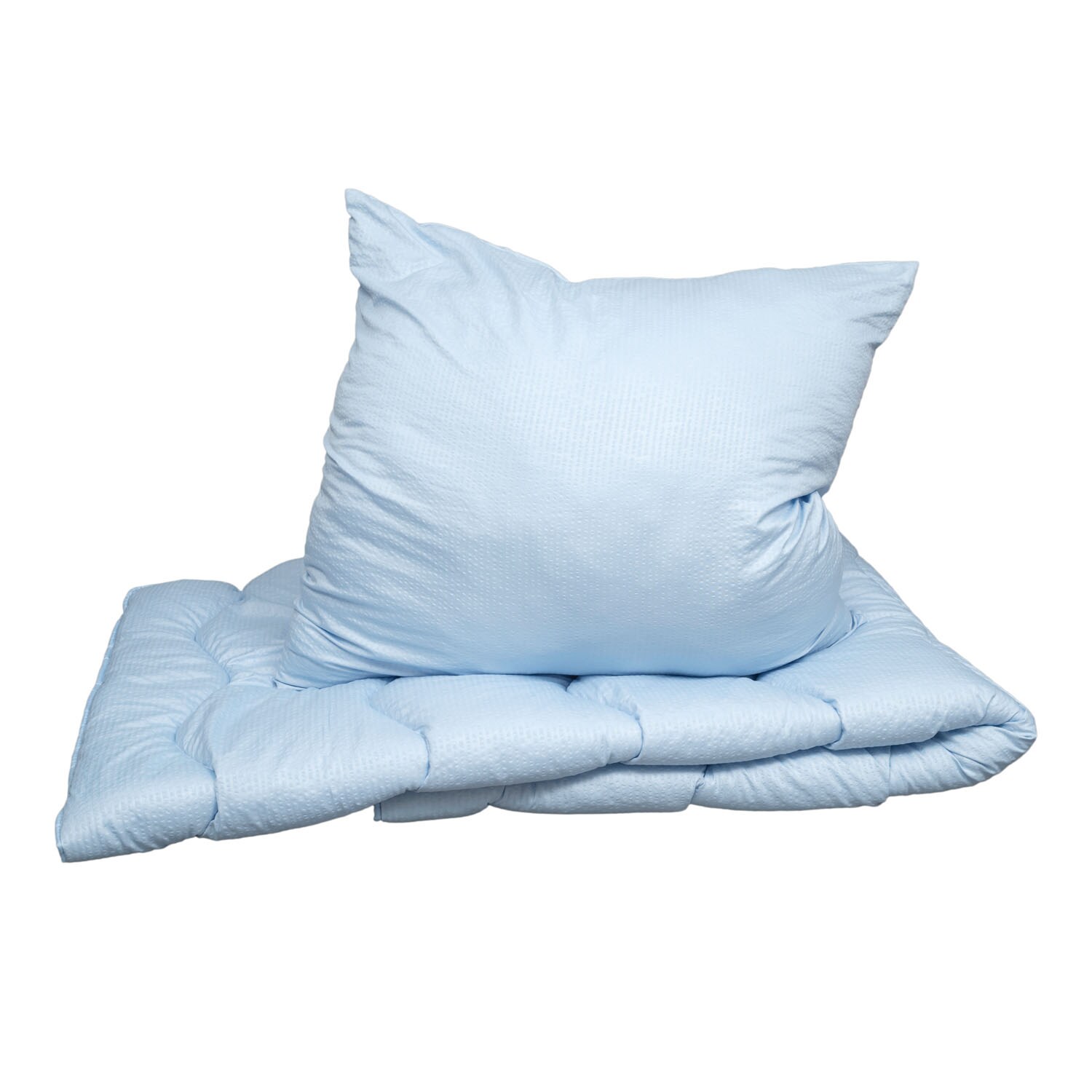 Premium 2-in-1 Seersucker Betten Set Decke 135x200 cm Kissen 80x80 cm kein Bezug nötig