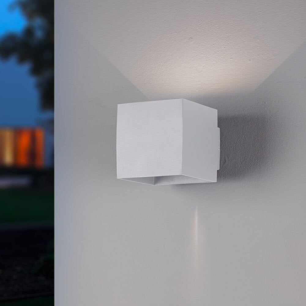 famlights | Rebecca LED buitenwandlamp van aluminium in mat wit, up & down