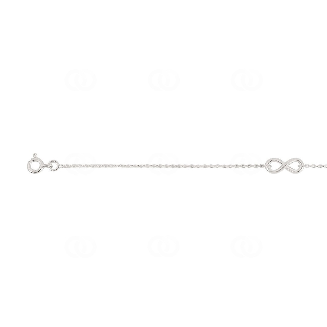 Fusskette 925 Silber rhodiniert Infinity 26cm