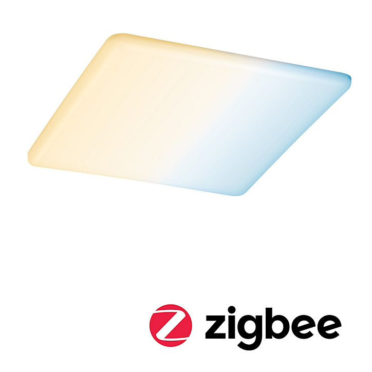 Panneau LED à encastrer Varifit Veluna 1900lm 17w IP44 L.21,5 x l.21,5 cm blanc froid et blanc chaud Paulmann transparent