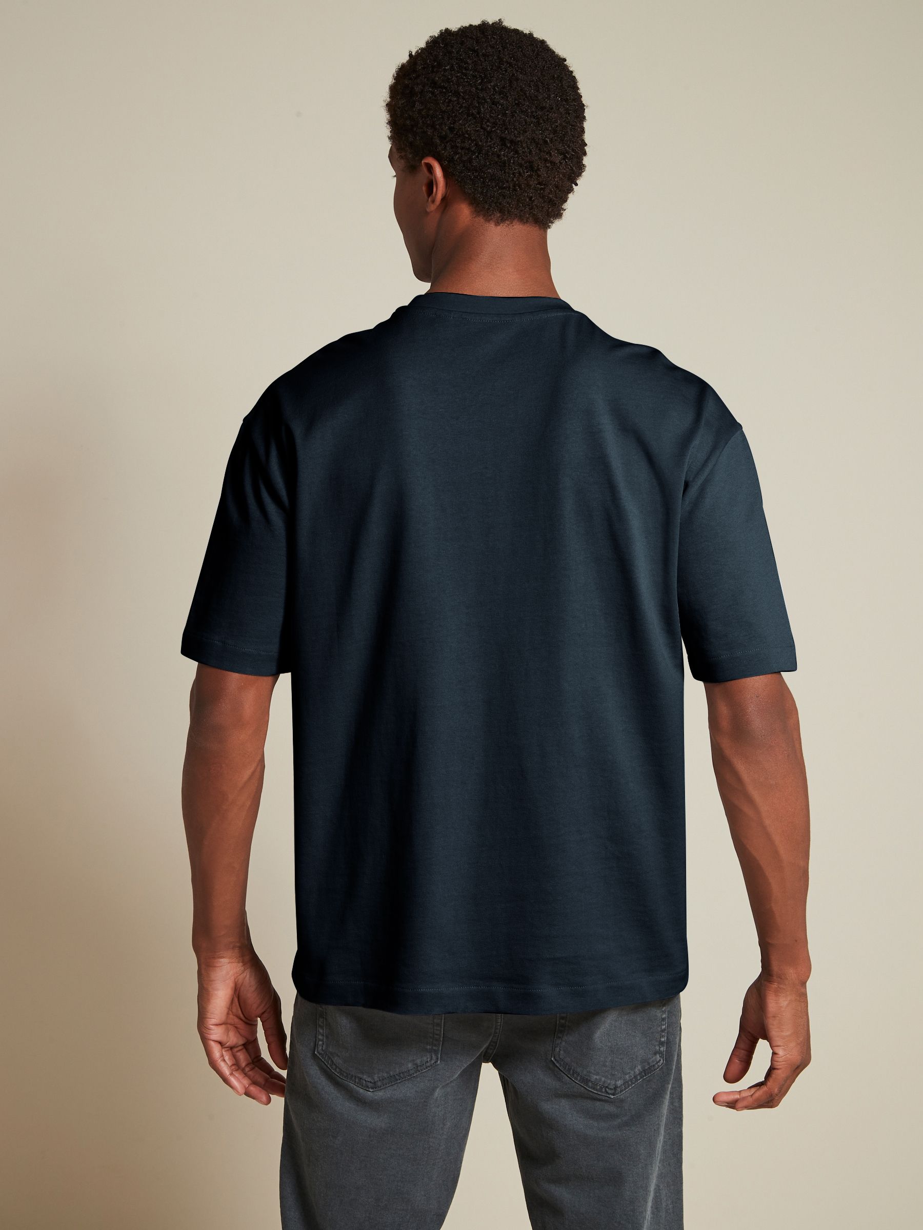 Wit/zwart/marineblauw - Relaxed fit - Verpakking van 3 T-shirts van zware stof