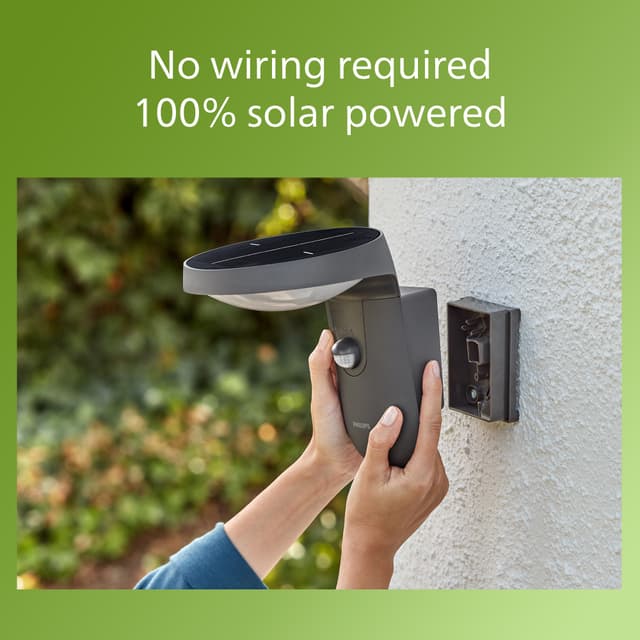 Philips Tyla IR udendørs solcelle væglampe 1.2W