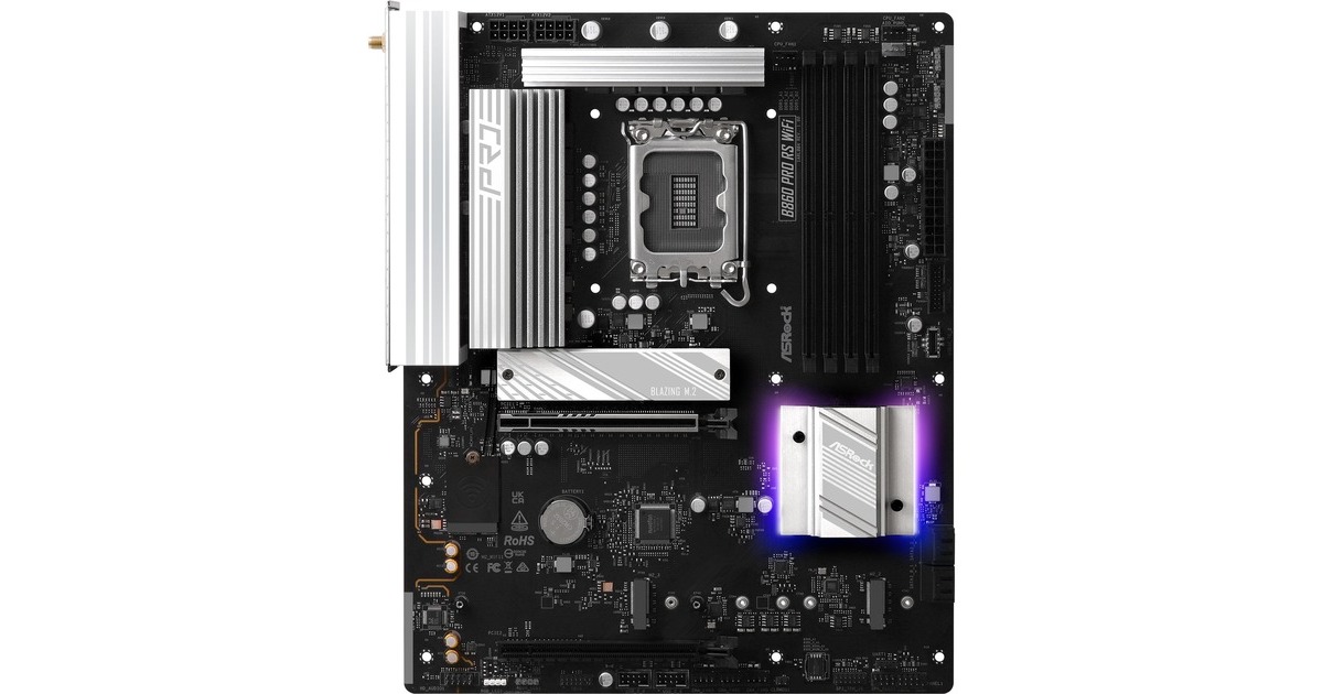 ASRockB860 Pro RS WiFi socket 1851 moederbord  (RAID, 2.5Gb-LAN, WLAN, BT, Sound, ATX)