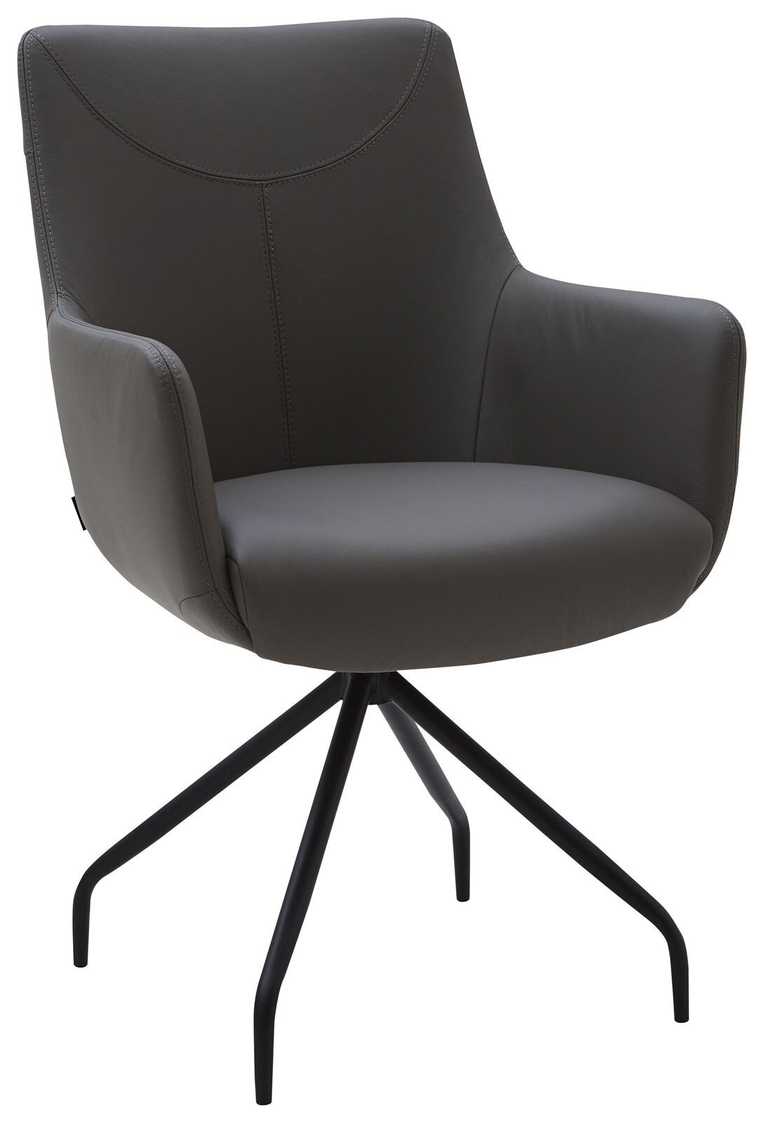 CASAVANTI Stuhl LEON Leder grau/schwarz