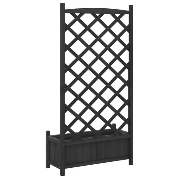 vidaXL Plantekasse med espalier svart heltre gran