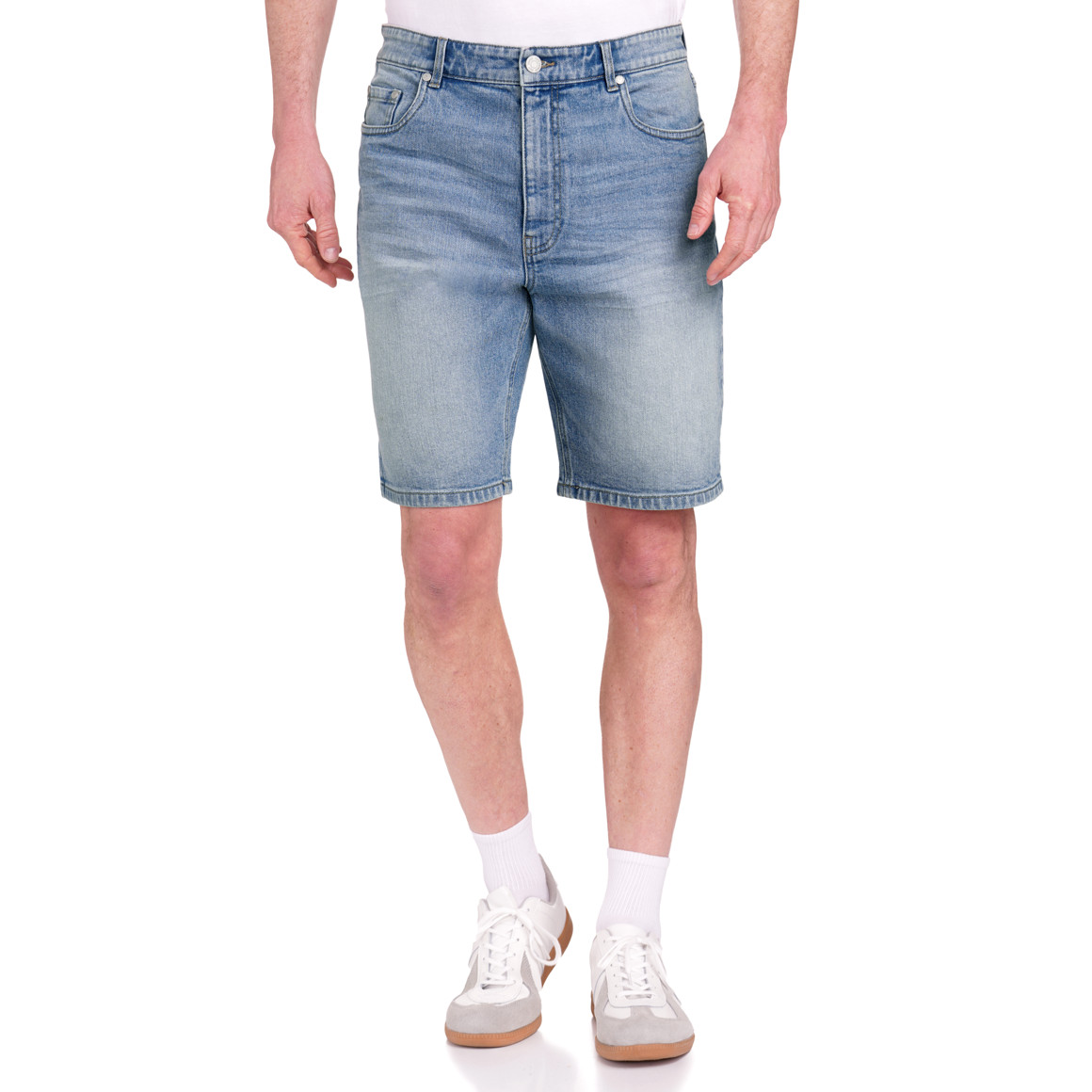 VanVaan Herren Jeans-Shorts in Denim-Optik hellblau