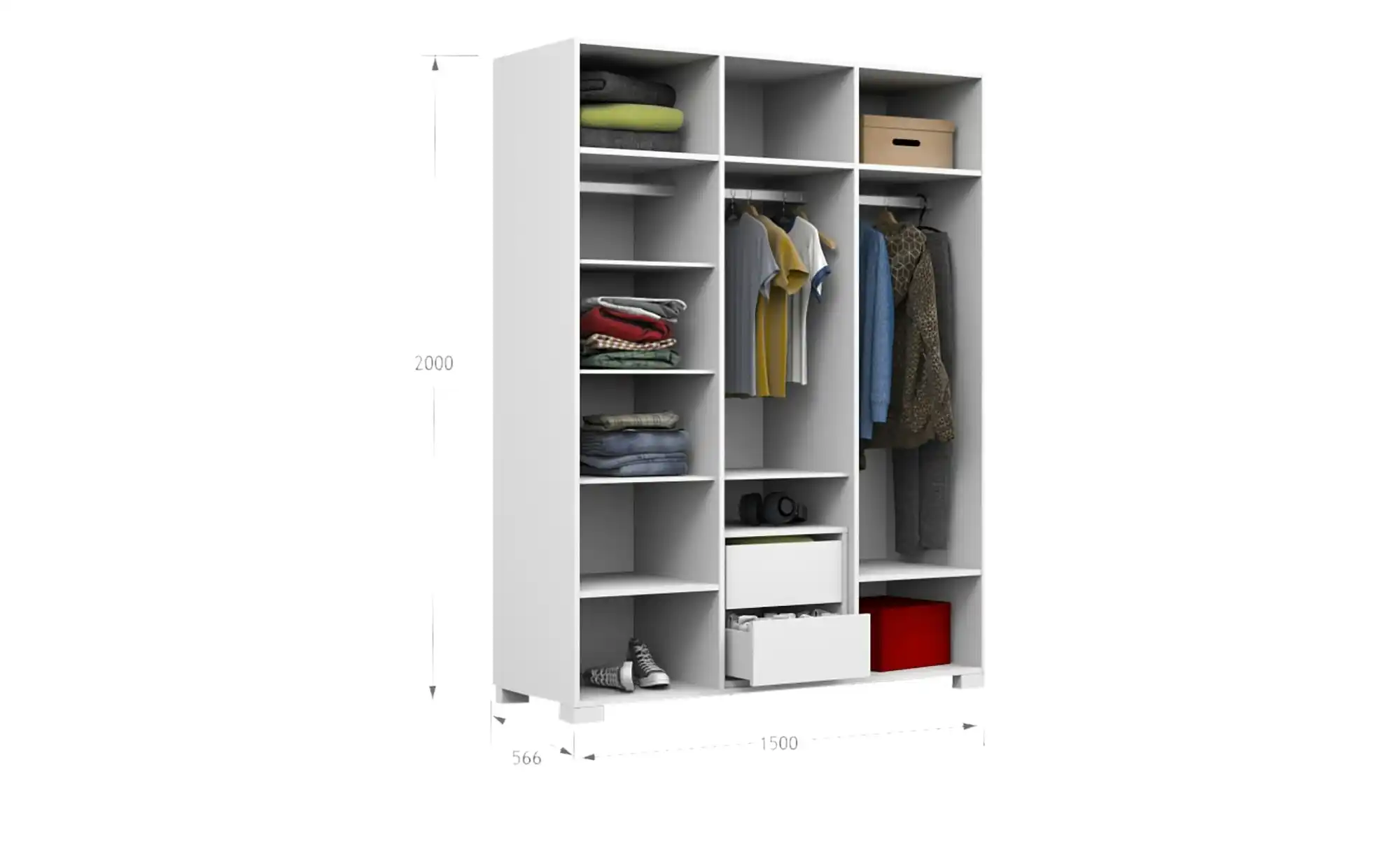 Kleiderschrank Uni White