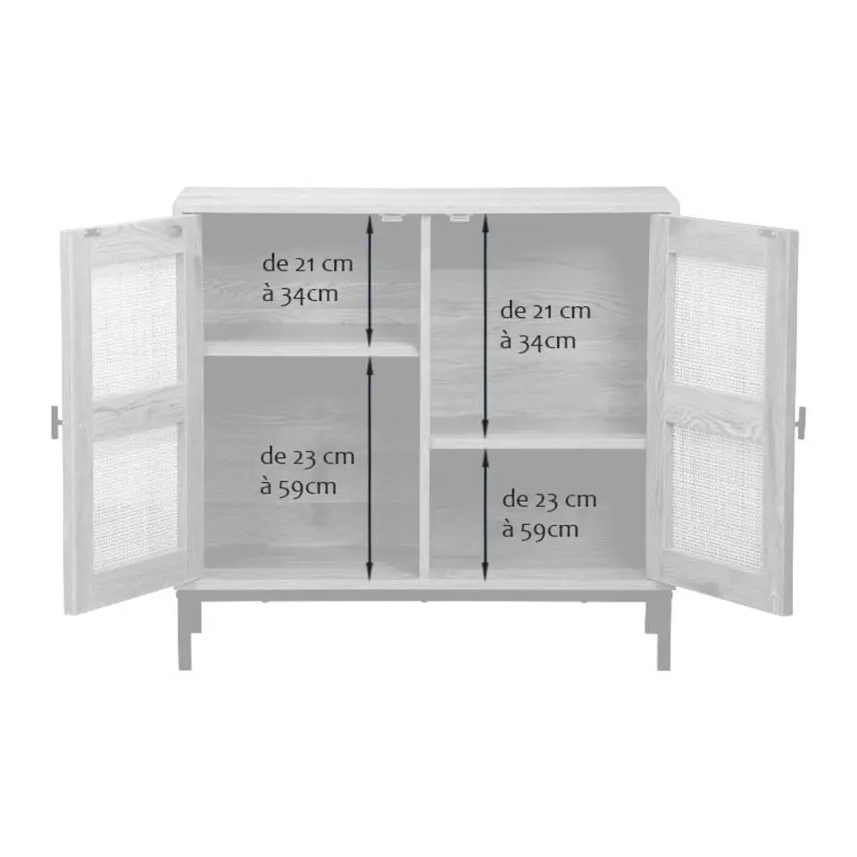 CALICOSY - Dressoir JAYA - Licht hout - 75x80x35 cm