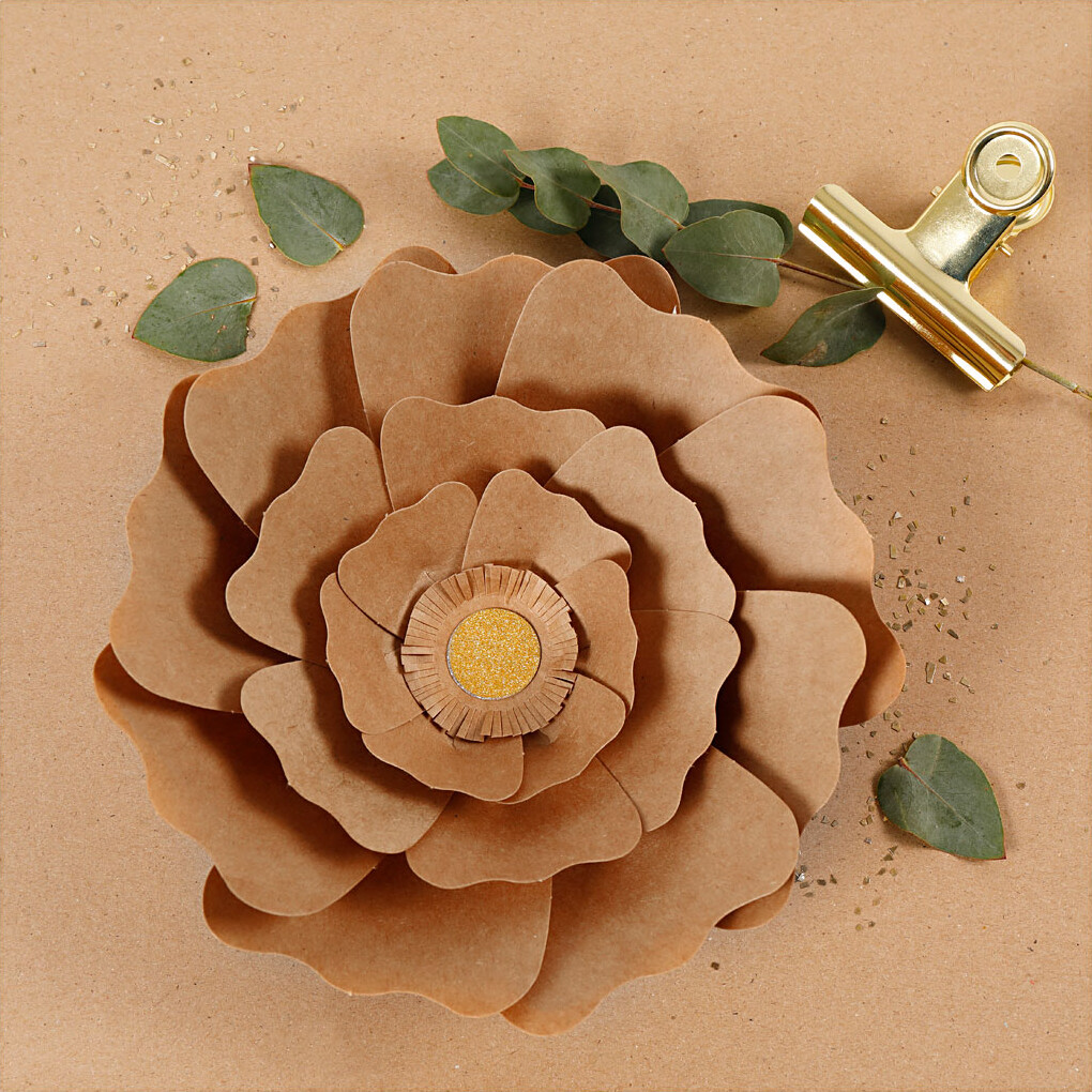 Papirblomster - Ø 15+25 CM - Natur - 2 Stk