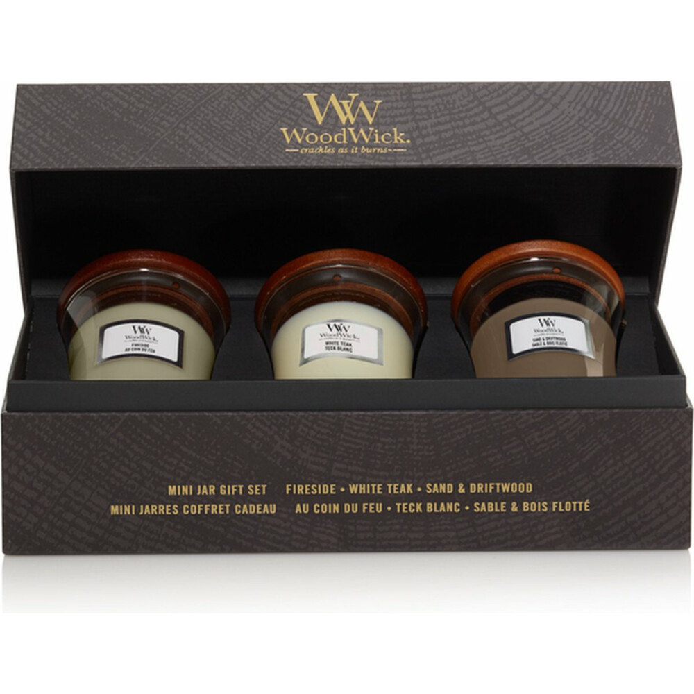 WoodWick Geurkaars Deluxe Geschenkset Mini Woody3 x 85 gr