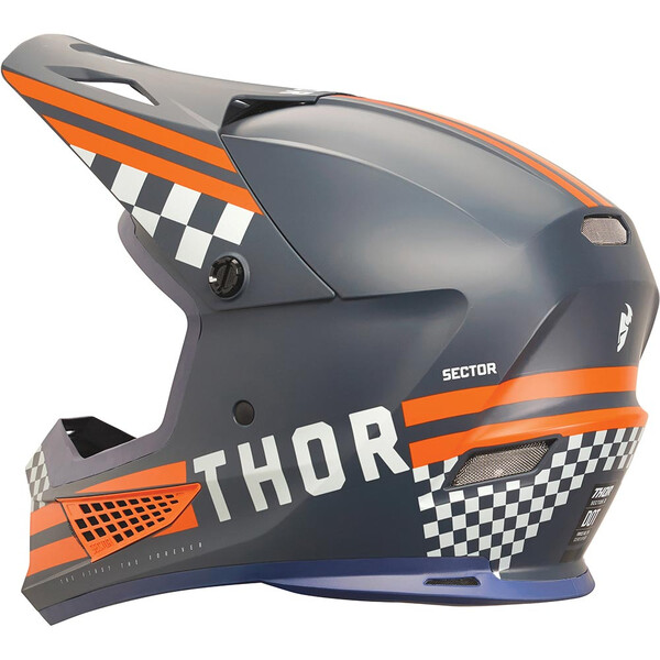 Thor Motocross - Casque Sector 2 Combat Gris / Orange / Blanc / Mat