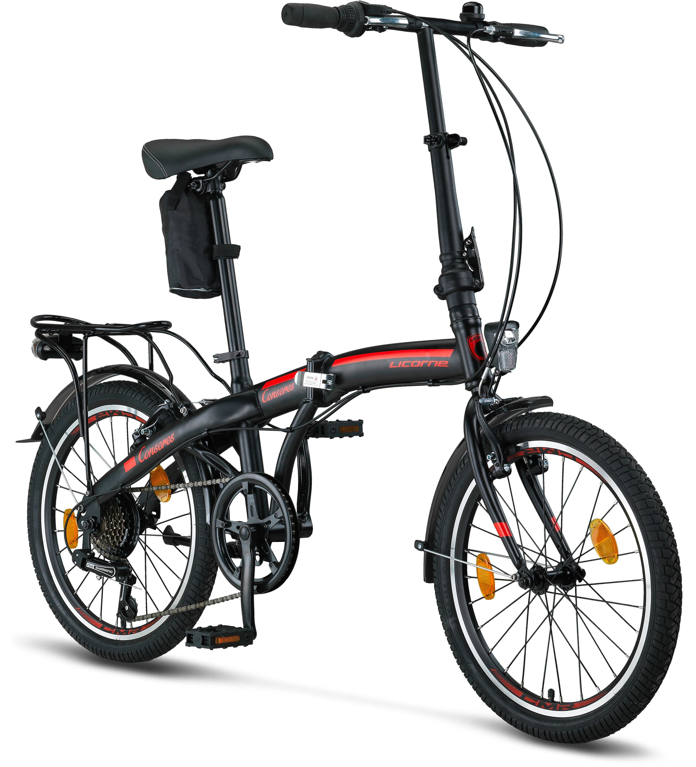 Licorne Bike Conseres Premium Falt Bike in 20 Zoll - Fahrrad für Herren, Jungen, Mädchen und Damen - Shimano 6 Gang-Schaltung - Hollandfahrrad