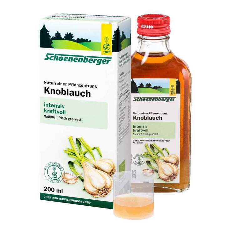 Knoblauch Naturreiner Pflanzentrunk Schoenenberger, 200 ml