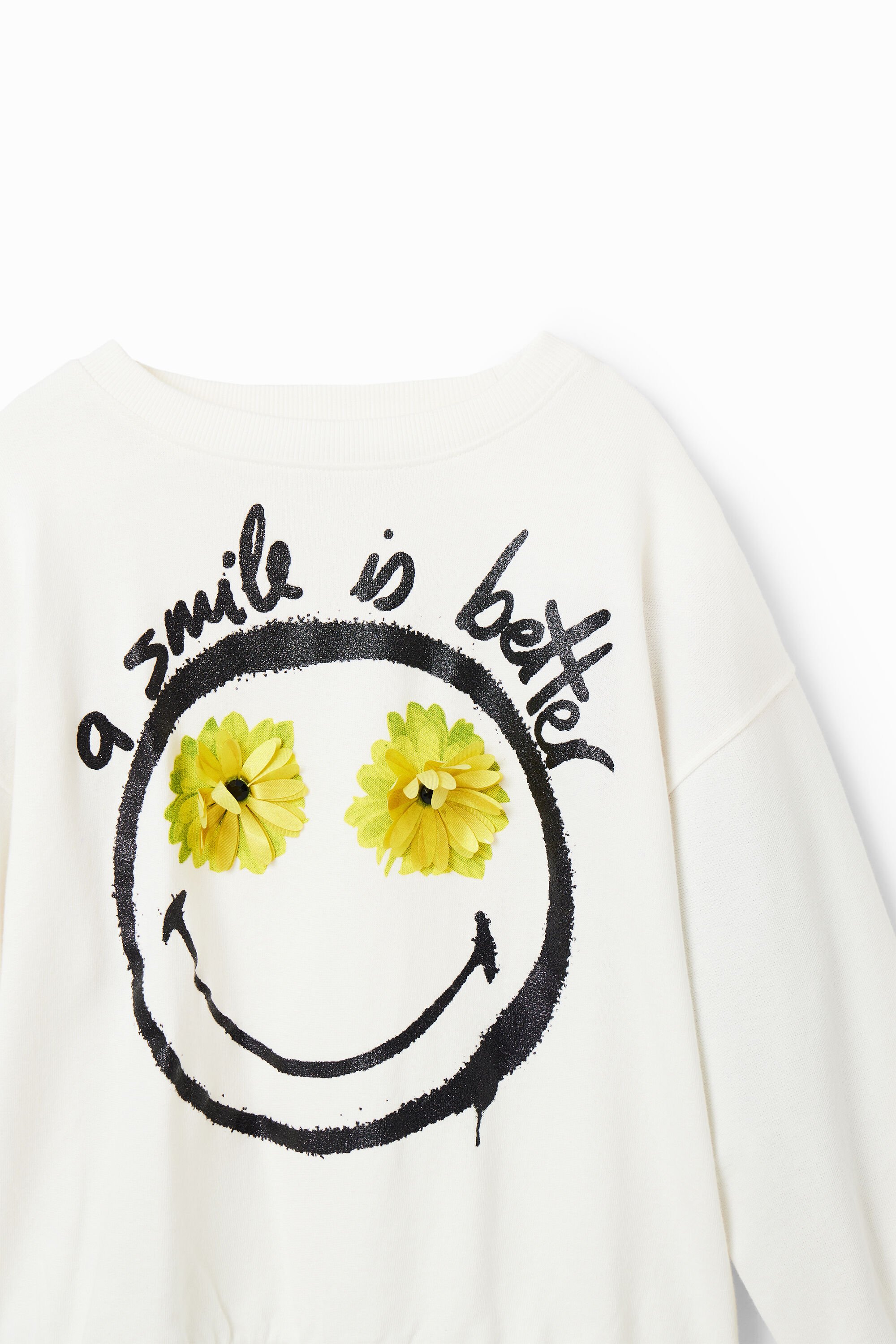 Sweat-shirt Smiley fleurs