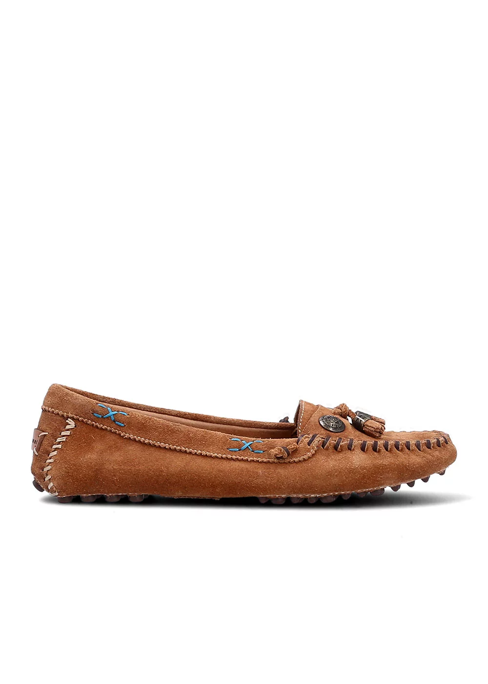 MOCASSIN FANCY DRIVER NAVAJO VELOURS CAMEL