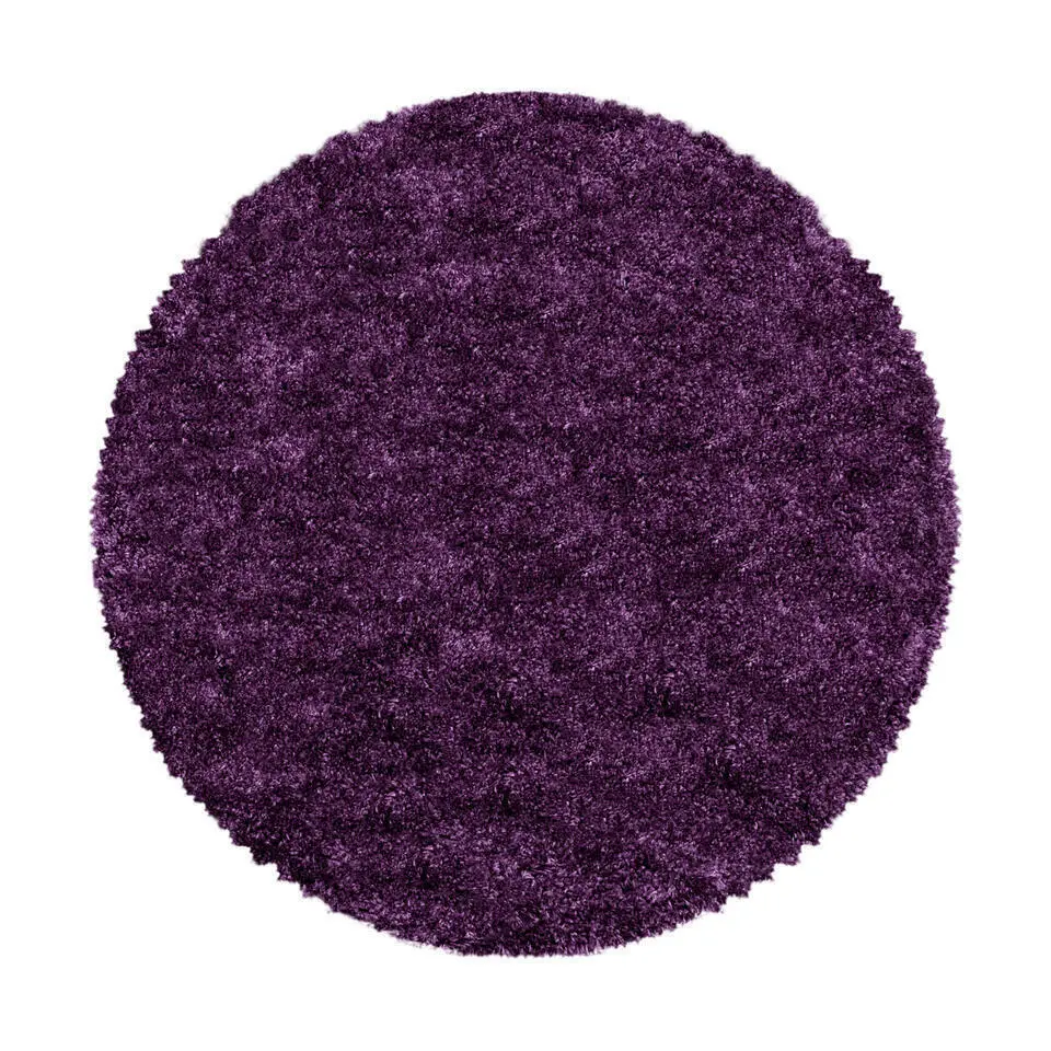 Pearl Soft Rond Hoogpolig Vloerkleed Paars / Lila - 200 CM ROND