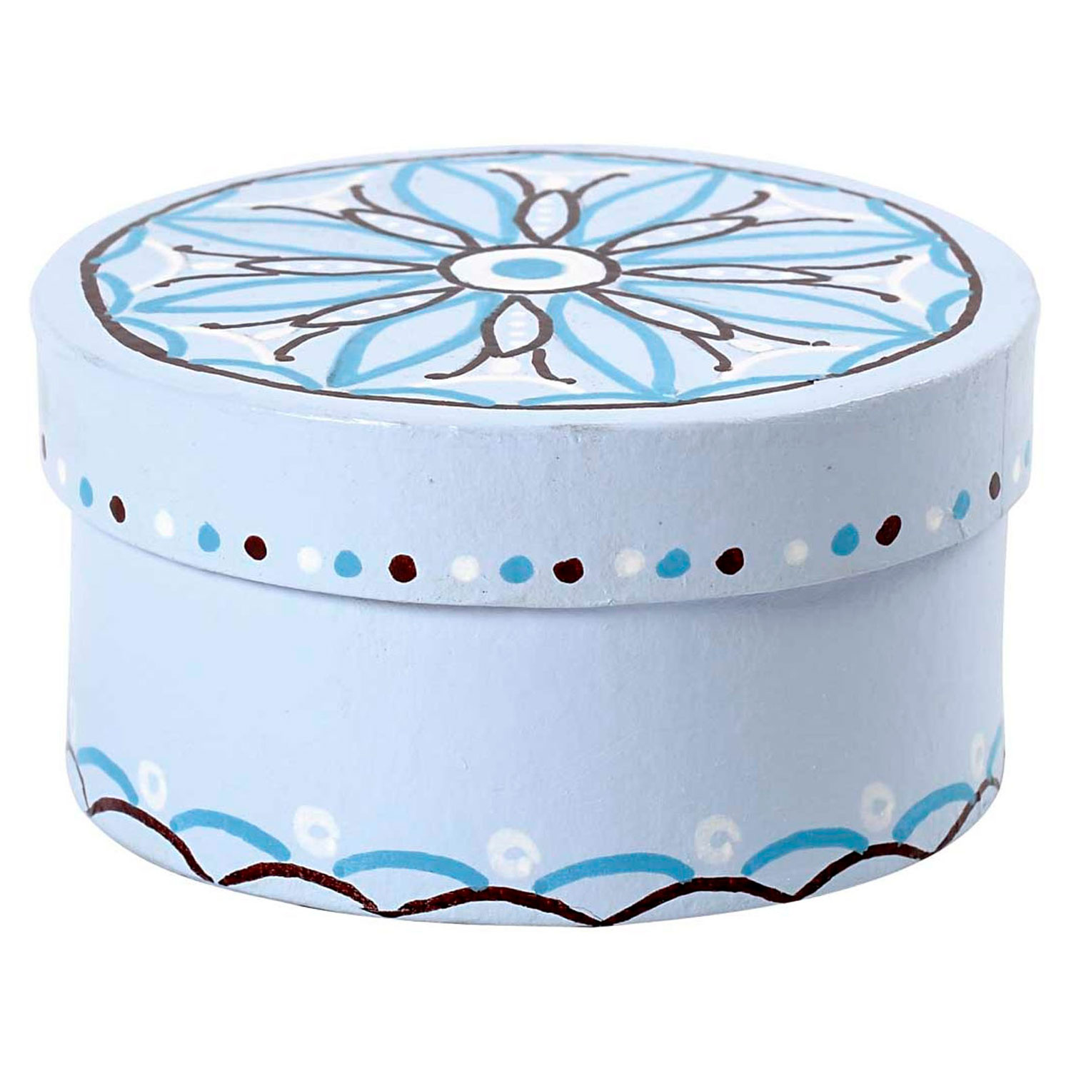 Ronde Doosjes Papier-maché, 3st.