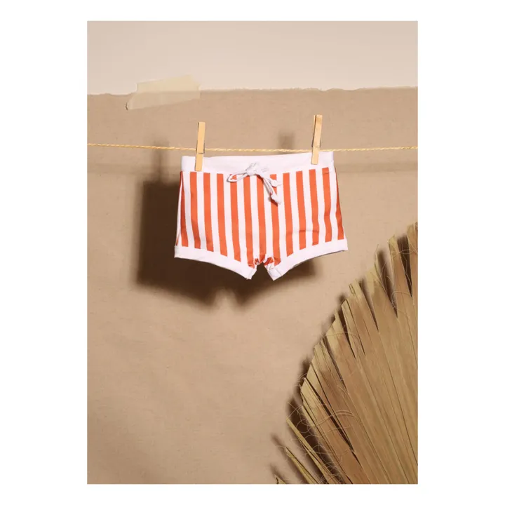 Juillet Juillet Boxer de Bain Matière Recyclée Rayé | Terracotta