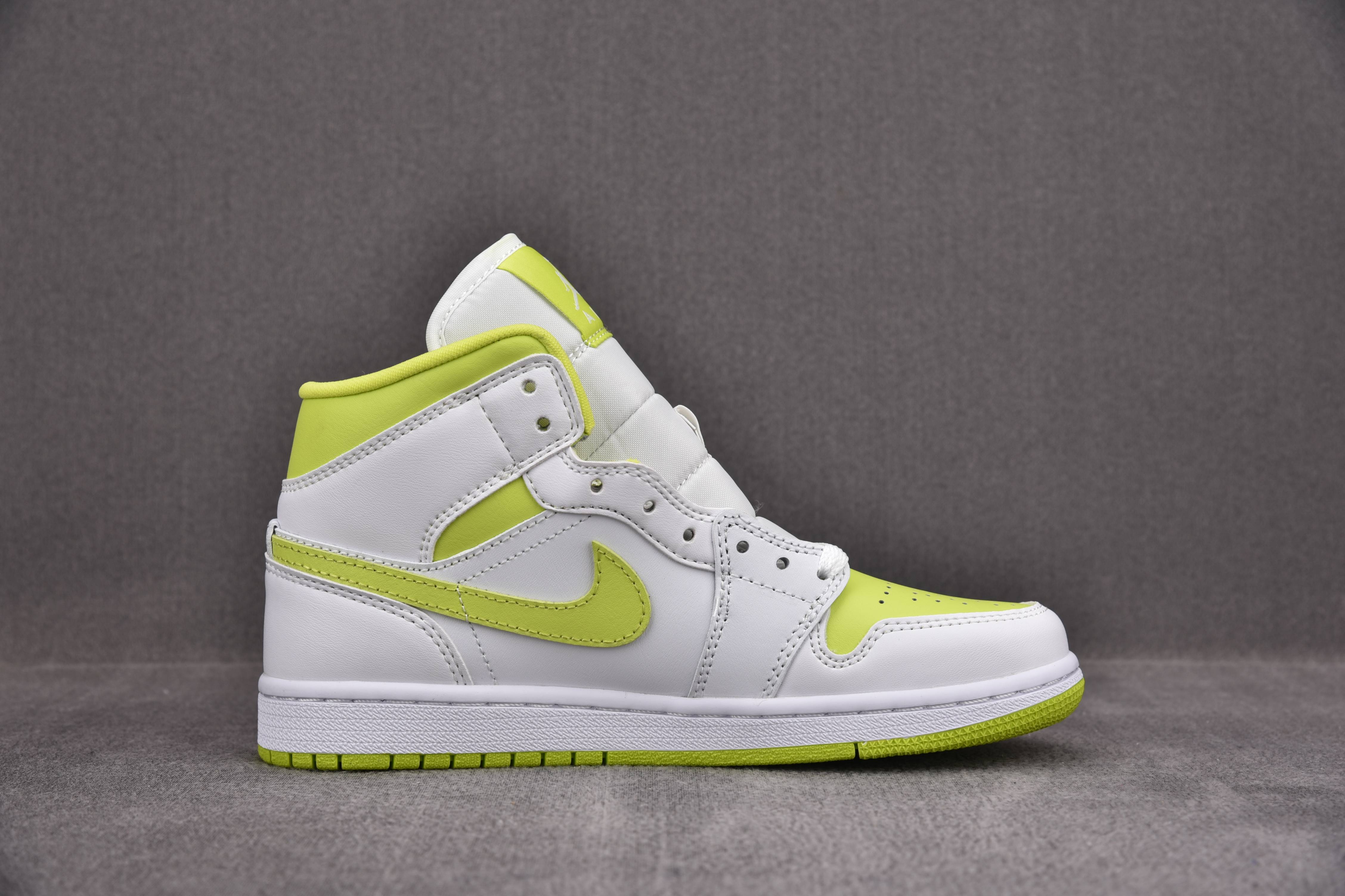 Jordan 1 Mid White Lime (Women Size!!)
