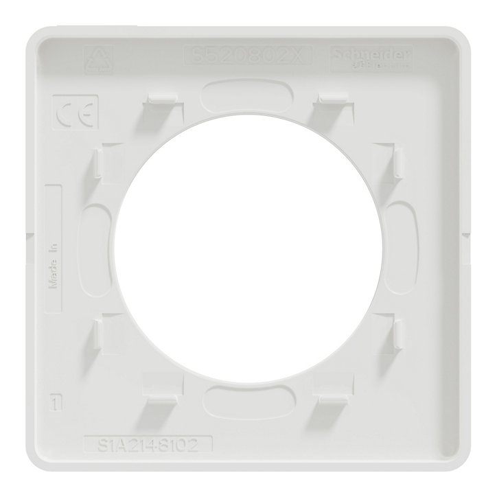 Plaque de finition 1 poste Odace Touch Kvadrat Schneider Electric tissu craie et liseré blanc