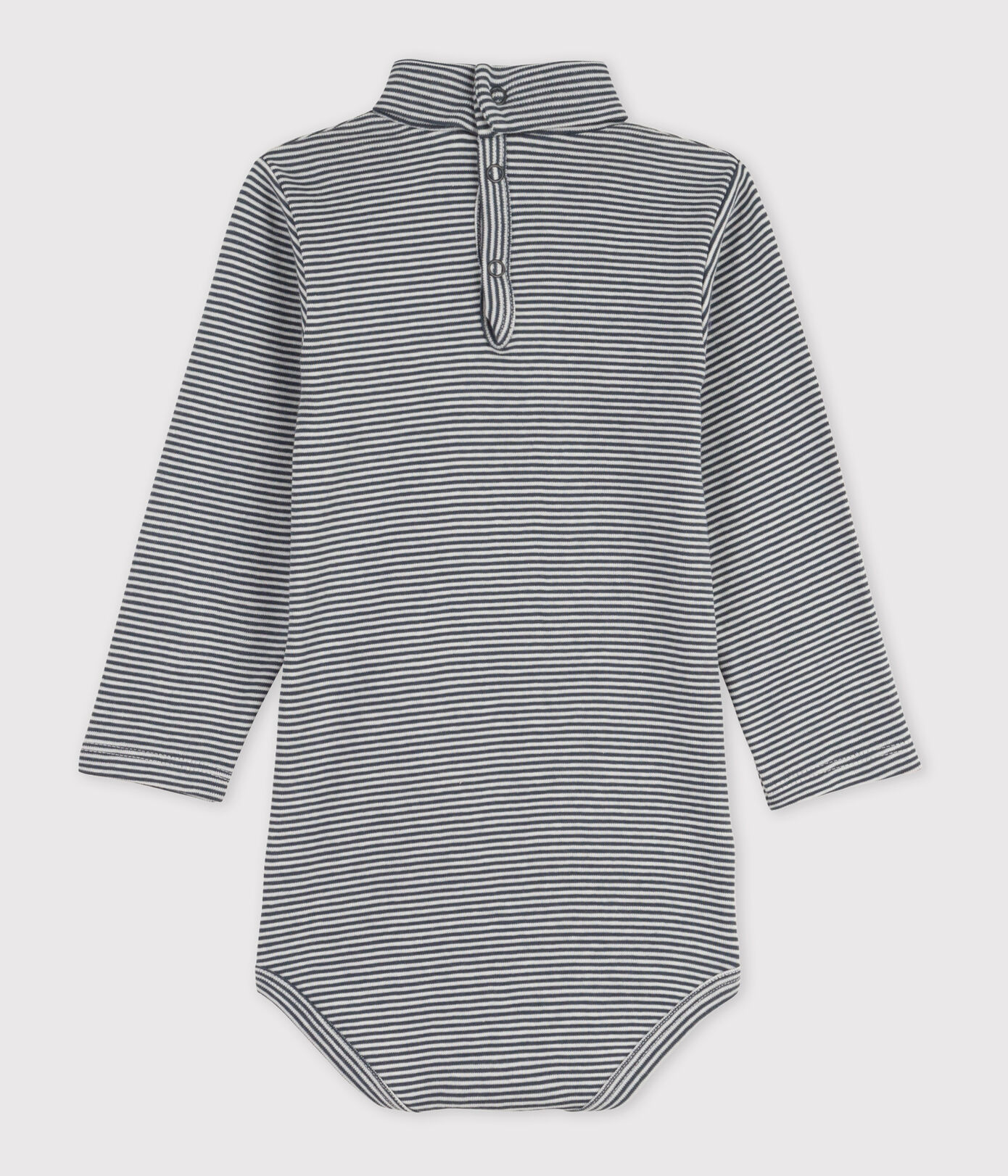 Body manches longues bébé rayé col roulé en coton